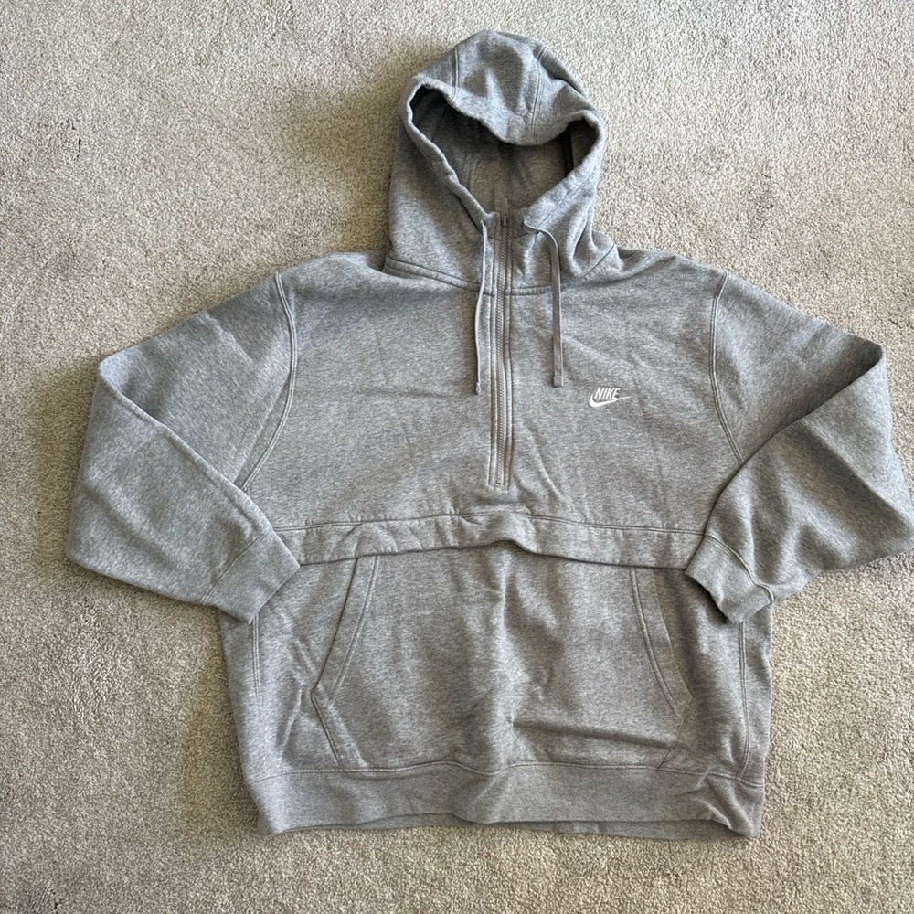 Grey Zip Quarter Zip Pocket Hoodie